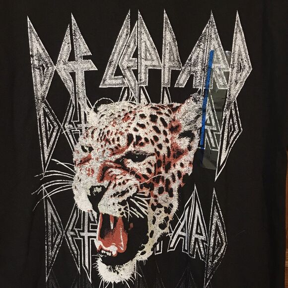 Def Leppard Concert T-Shirt Band Tee Adult L Black Cotton Short Sleeve Crew Neck - Picture 3 of 8
